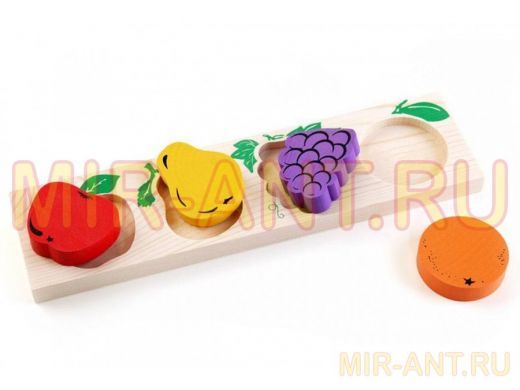 Доска-Вкладыш "Фрукты-ягоды"  игрушки из дерева