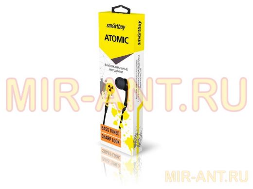 Наушники Smartbuy ATOMIC, желтые (SBE-3050) / 50