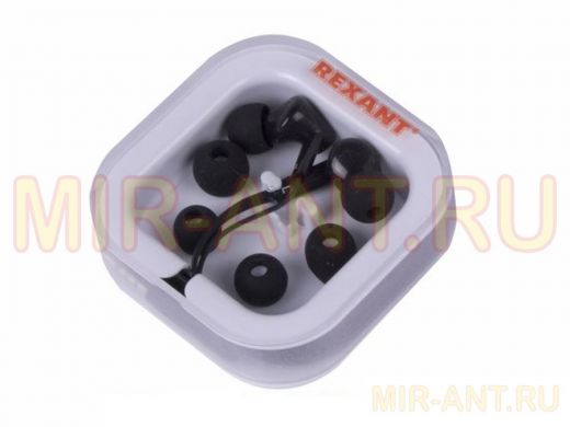 Гарнитура  REXANT пластмассовые H-204 ( наушники с микрофоном )  черные 18-2012