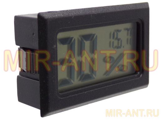 Термометр встраиваемый, термометр-гигрометр 48х28,5х15 (чёрный цвет) "ABI-20200"