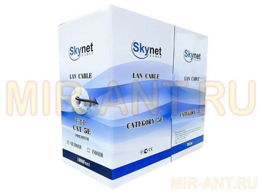 Кабель UTP  SkyNet Light indoor 4x2x0,46,медный, FLUKE TEST,кат.5e, однож.,305м, серый CSL-U,за1метр
