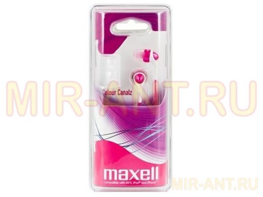 Наушники Maxell  CANALZ PINK iPOD Ear Bud (3 пары резин.вкладышей)