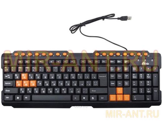 Клавиатура проводная Ritmix RKB-151, USB, чёрная