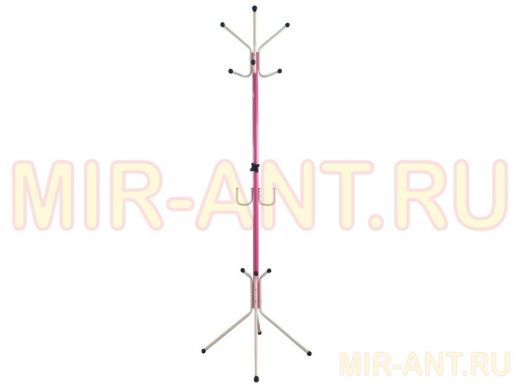 Вешалка напольная "VENAP-3 ZAYKA" РОЗОВЫЙ/БЕЛЫЙ, разборная 8 крючков сверху и 2 крючка под сумки