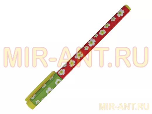 Ручка шариковая "BR-100530" "FunWrite", СИНЯЯ, "Ромашки", узел 0,5 мм, линия письма 0,3 мм
