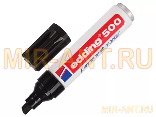 Маркер перманентный (нестираемый) 500 "BR-100926", ЧЕРНЫЙ, ЗАПРАВЛЯЕМЫЙ,скошенный наконечник, 2-7 мм