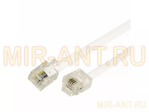 Телефонный удлинитель евро 20м  белый FD-6113 REXANT