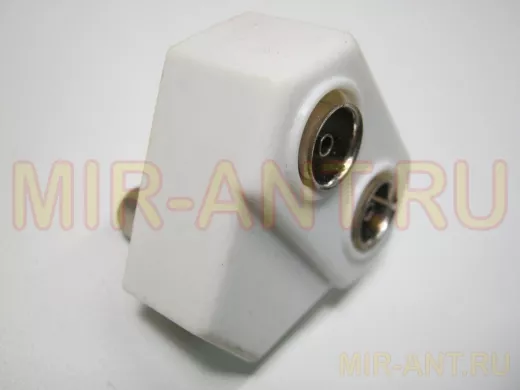 Сумматор телевизионный  2-х антенн простой белый