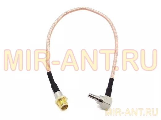 Переходник SMA (female, гнездо) - CRC9 (male, штекер) угловой Пигтейл (УПАКОВКА 10шт) цена за 1шт