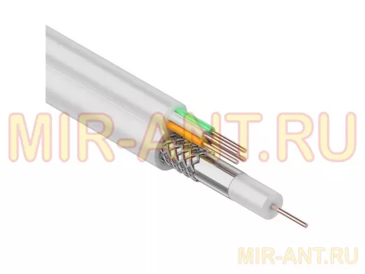 Кабель Видеонаблюдения D=5мм +4*0.5мм  100м  белый (ККСВ)  REXANT  (цена за1 метр)