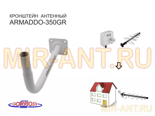 Кронштейн для видеокамер и антенн, вылет 35 см 