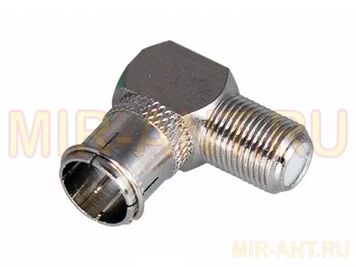 Переходник F-штекер / F-гнездо   УГЛОВОЙ  быстросъёмный REXANT