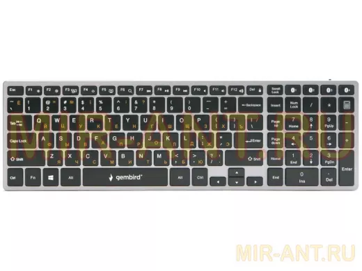 Клавиатура беспроводная  Gembird KBW-2, Bluetooth,переключение между 4 устройствами,106 кл.,мультиме