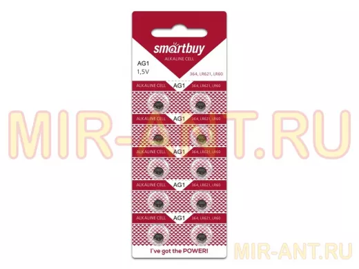 Элемент питания AG1  SMARTBUY AG1 BL10 (10/2000)