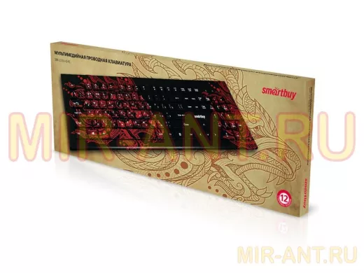 Клавиатура проводная Smartbuy 223, USB Dragon (SBK-223U-D-FC), проводная мультимедийная с принтом