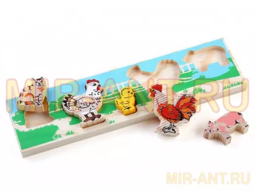 Доска-Вкладыш "Двор"  игрушки из дерева