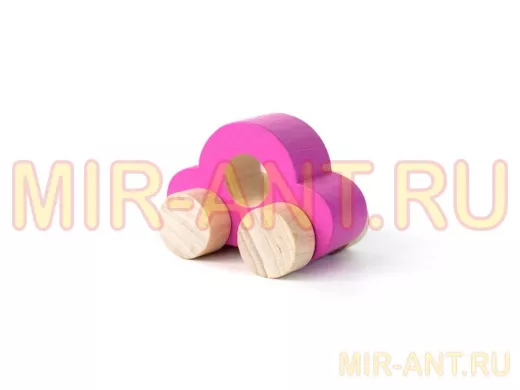 Фигурка деревянная "Каталка" "Машинка Томик" "Малиновая " (1 штука)  игрушки из дерева