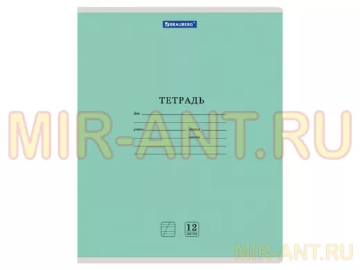 Тетрадь 12 л. "КЛАССИКА NEW" "BR-122539", косая линия, обложка картон, ЗЕЛЕНАЯ