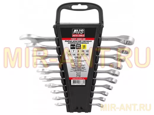 Набор ключей гаечных комбинированных на держателе (6-19 мм) (10 предметов)