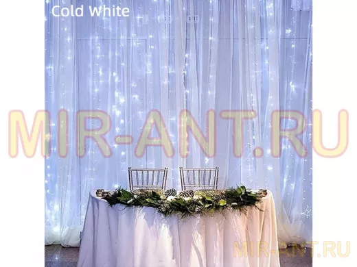 Гирлянда-штора Огонек OG-LDG11  LED (3х1м,100 ламп,белая-холодная)