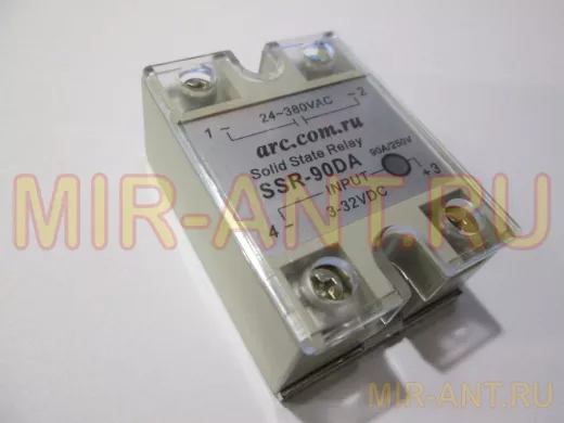 Твёрдотельное реле SSR-90DA  24...380В,90А,250В;  управление от постоянного напряжения 3...32В
