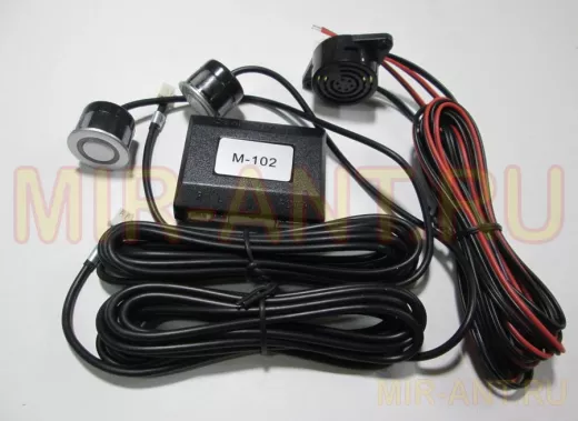 Авто-датчики парковки РТ-2001S   2 датчика/дистанция 0,3-1,8 м/Бипер  silver