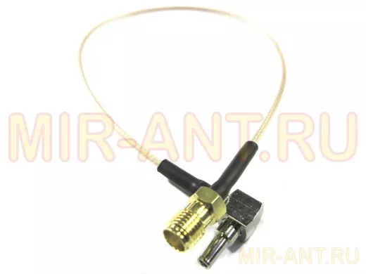 Переходник SMA (female, гнездо) - CRC9 (male, штекер) 121L адаптер для USB 3G модемов Huawei угловой