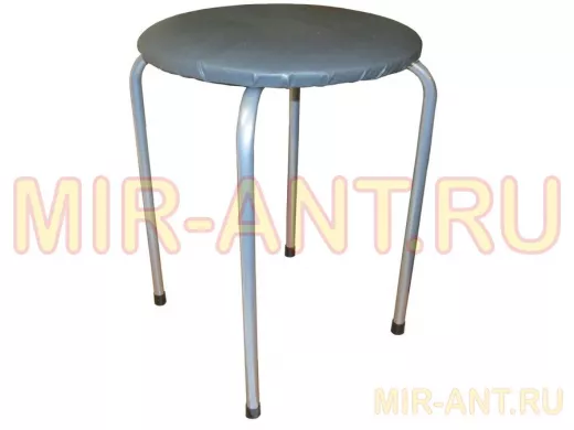 Табурет универсальный "TABURETTO-13990" круглое сиденье, серебристые ножки, светлый верх