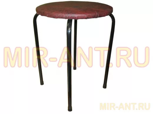 Табурет универсальный "TABURETTO-13992" круглое сиденье, чёрные ножки, тёмно-красный верх