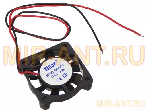Вентилятор  +24В;   40х40х10мм;  0,09А 4010MS, (втулка скольжения, 6000об/мин) 56317