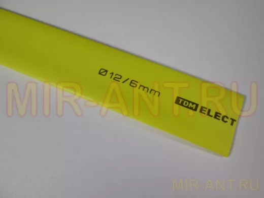 Термоусадка TDM ТУТнг 12/6 желтая 1м SQ0518-0223