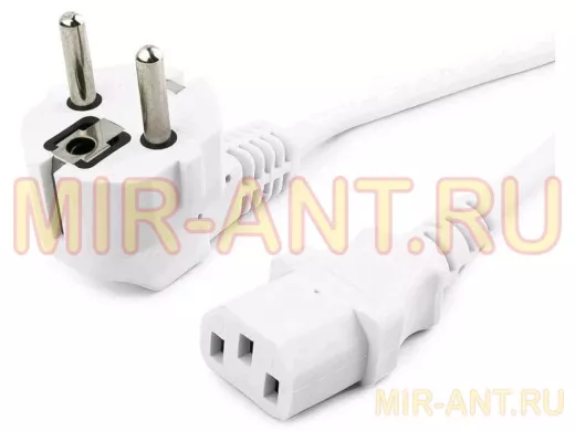 Кабель питания 3,0м ПВС-АП S22DC13 "ABI-143517" 3х1.0 белый сетевой шнур