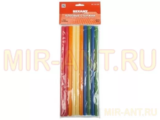 Клеевые стержни, диаметр 11,3мм, длина 270мм, Цветной, REXANT  цена за 1 стержень