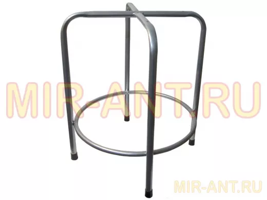 Каркас для табурета с подставкой для ног "TABURETTO-15103" СЕРЕБРИСТЫЙ с колпачками, 16мм