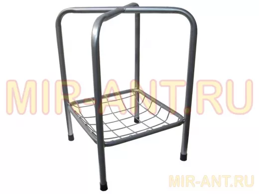 Каркас для табурета с корзинкой "TABURETTO-15115" СЕРЕБРИСТЫЙ с колпачками, 16мм