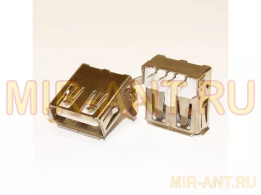 Разъём компьют: гнездо USB-A на плату, USBA-1J (выв. перпендик. плоскости) 107757
