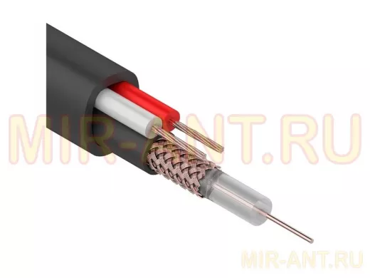 Кабель видеонаблюдения KBK-П- 2x0,75, 200м. , черный OUTDOOR REXANT