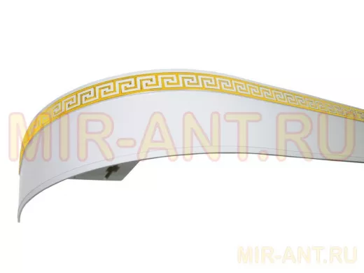 280см карниз ДНК  ЛАБИРИНТ 2 БЕЛЫЙ ЗОЛОТО в индивид. упаковке ультракомпакт
