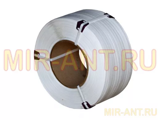 Лента п/пр 15х0,8мм прочность на разрыв 240 кгс белая, вес 1м 6,8гр (цена за 1 метр, в рулоне 2000м)