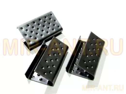 Скрепа 16х0,5 чёрная для полипропиленовой стрепленты шириной 15мм (цена за 1шт, в упаковке 1000 шт)