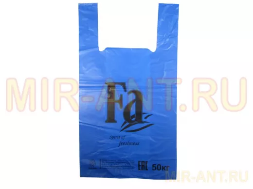 Пакет майка ПНД 30х16х57 30мкм FA синяя (200шт./уп) (цена за 1шт)