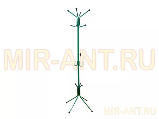 Вешалка напольная "VENAP-3 NATURE" ЗЕЛЁНЫЙ разборная 8 крючков сверху и 2 крючка под сумки