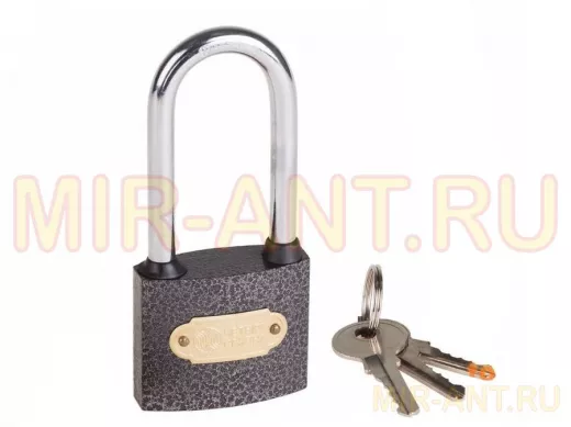Навесной замок 50 мм чугун длинная дужка "Четыре Сезона" 79-0025