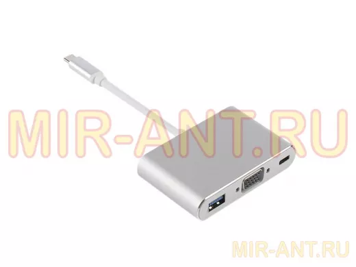 Орбита OT-AVW55 переходник (штекер TYPE-C - гнездо USB 3.0/VGA/TYPE-C) 15см