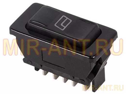 Выключатель (стеклоподъемника) клавишный 12V 20А (5с) (ON)-OFF-(ON)  черный с подсветкой  REXANT