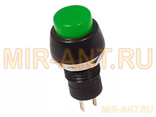 Выключатель-кнопка  250V 1А (2с) (ON)-OFF  Б/Фикс  зеленая  Micro  REXANT