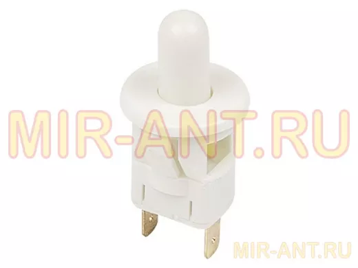 Выключатель-кнопка 250V 2.5А (2с) ON-(OFF)  Б/Фикс  белый (мебельная)  REXANT