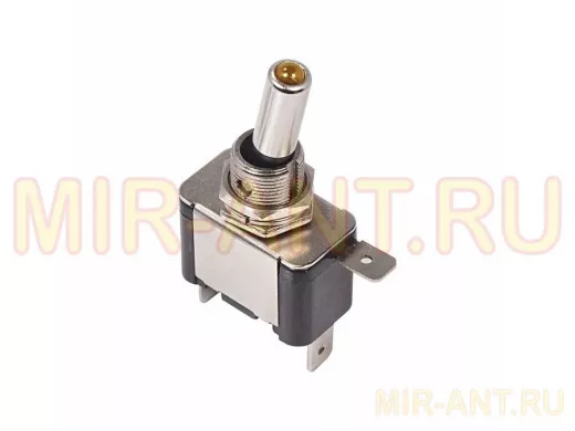 Тумблер 12V 20А (3c) ON-OFF однополюсный  с желтой LED подсветкой  REXANT