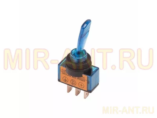 Тумблер 12V 20А (3c) ON-OFF однополюсный  с синей подсветкой  REXANT