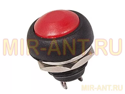 Выключатель-кнопка  250V 1А (2с) (ON)-OFF  Б/Фикс  красная  Micro  REXANT